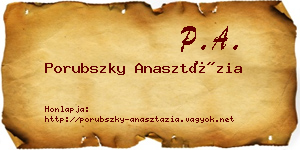 Porubszky Anasztázia névjegykártya